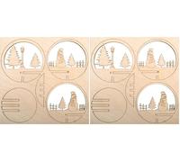 Rayher 63059505 pièces en Bois à ins. Bonh.Neige, 5pces ø7,5cm FSCMixCred Nature, Naturel (Lot de 2)