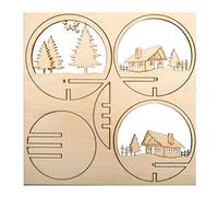 Rayher 63060505 pièces en bois à insérer Cabane, 5 pces ø7,5cm FSCMixCred nature