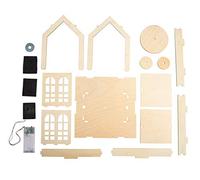 Rayher 63064505 Kit créatif Maison 3D+plaque tournante,18pcs. FSCMixCred, nature