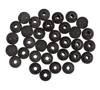 Rayher 63072576 Perles en bois, noir, mat, 8mm ø, trouées, 1 lot de 65 pces., FSC 100%, art créatif, bijoux, bracelet, collier, porte-clefs