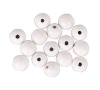 Rayher 63073102 Perles en bois, blanc, mat, 10mm ø, trouées, 1 lot de 35 pces., FSC 100%, art créatif, bijoux, bracelet, collier, porte-clefs
