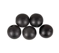 Rayher 63077576 Perles en bois, noir, mat, 30mm ø, trouées, 1 lot de 4 pces., FSC 100%, art créatif, décorations, porte-clefs, figurines