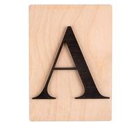 Rayher 63092576 Tuile en bois Lettre A, 1 pce., FSC Mixed Credit, noir, 10,5 x 14,8 cm, épaisseur 4 mm, effet 3D, décoration d’intérieur, arts créatifs