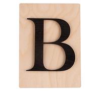 Rayher 63093576 Tuile en bois Lettre B, 1 pce., FSC Mixed Credit, noir, 10,5 x 14,8 cm, épaisseur 4 mm, effet 3D, décoration d’intérieur, arts créatifs