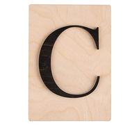 Rayher 63094576 Tuile en bois Lettre C, 1 pce., FSC Mixed Credit, noir, 10,5 x 14,8 cm, épaisseur 4 mm, effet 3D, décoration d’intérieur, arts créatifs