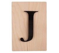 Rayher 63101576 Tuile en bois Lettre J, 1 pce., FSC Mixed Credit, noir, 10,5 x 14,8 cm, épaisseur 4 mm, effet 3D, décoration d’intérieur, arts créatifs