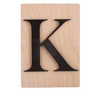 Rayher 63102576 Tuile en bois Lettre K, 1 pce., FSC Mixed Credit, noir, 10,5 x 14,8 cm, épaisseur 4 mm, effet 3D, décoration d’intérieur, arts créatifs