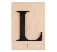 Rayher 63103576 Tuile en bois Lettre L, 1 pce., FSC Mixed Credit, noir, 10,5 x 14,8 cm, épaisseur 4 mm, effet 3D, décoration d’intérieur, arts créatifs