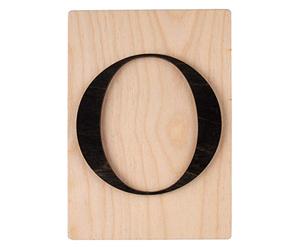 Rayher 63106576 Tuile en bois Lettre O, 1 pce., FSC Mixed Credit, noir, 10,5 x 14,8 cm, épaisseur 4 mm, effet 3D, décoration d’intérieur, arts créatifs
