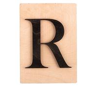 Lettre en bois 14,8 x 10,5 cm - R Noir G
