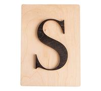 Rayher 63110576 Tuile en bois Lettre S, 1 pce., FSC Mixed Credit, noir, 10,5 x 14,8 cm, épaisseur 4 mm, effet 3D, décoration d’intérieur, arts créatifs
