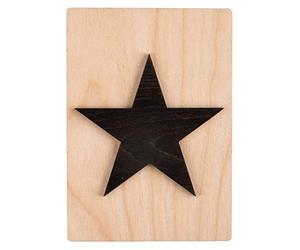 Rayher 63120576 Tuile en bois motif « étoile », 1 pce., FSC Mixed Credit, noir, 10,5 x 14,8 cm, épaisseur 4 mm, effet 3D, décoration d’intérieur, arts créatifs