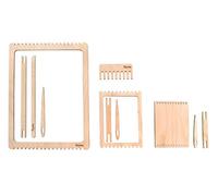 Rayher 63125505 Kit Métier à tisser, nature, 11 pces, FSC Mixed Credit, 9-21cm, rectangulaire, arts créatifs, décoration murale, enfants, adultes, école, Naturel