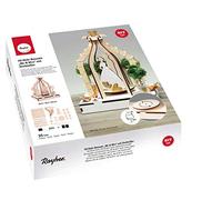 Rayher 63143505 kit de construction 3D „Mr&Mrs », naturel, 35 pces., FSC Mixed Credit, 18,5X18,5X25cm, rondelle rotative, à piles, décoration, cadeau, mariage