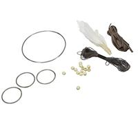 Rayher 66045000 Kit de bricolage : capteur de rêve DIY, 17 x 33 cm, blanc/gris