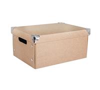 Rayher 67257000 Boîte de rangement pliable, papier mâché, avec couvercle, marron