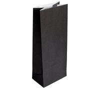 Rayher 67276576 Sac en papier à fond plat, 25 pces, noir