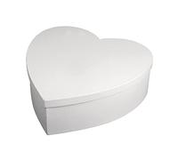 Rayher 67293102 Boîte Coeur en paper mâché, FSC Rec 100%, Blanc