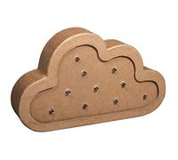 Rayher 67350521 forme déco lumière nuage à piles, carton kraft FSC Rec. 100 %