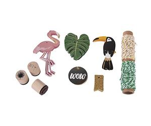 Rayher 68096000 Kit Pendentifs pour Cadeaux, Papier, Multicolore, 16,5 x 14 x 3 cm