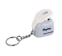 Rayher 69187000 Mini perforatrice, motif ananas, ø 0,95cm (3/8"), gris et blanc, avec fonction porte clef, avec collecteur intégré, papier, feutrine, tissu fin, film plastique, mousse