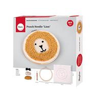Rayher 69226000 kit Punch Needle Lion, kit de broderie, 21cm ø, boîte, 43003000
