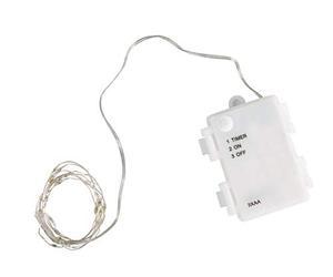 Rayher 69252159 Mini guirlande lumineuse, 1 pce., 130cm, 20 LED, à piles, minuterie, intérieur, extérieur, décoration, Garden Party, anniversaire, Halloween, Noel