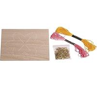 Autres jeux créatifs Rayher Tableau bois à clouer string art tableau de fil tendu fleur -