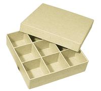 Rayher 71748000 Boîte de rangement en papier mâché certifié FSC 100% recyclé 14 x 14 x 3,5 cm Q