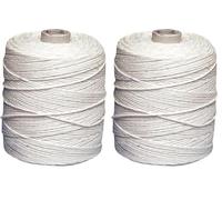 Rayher 7205000 fil à crocheter, pour crochet, Polyester & coton, Ø 1mm, blanc, 0.75 x 0.55 x 0.55 cm (Lot de 2)