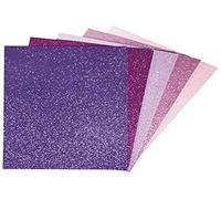 Rayher Mousse pailletée autocollante – Rose/Violet – 20 x 30 cm – 5 pièces