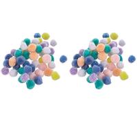 Rayher 75443685 Assortiment de pompons, pastels, 80 pces, Ø15mm, arts créatifs, animaux, porte-clefs, suspensions, décorations, Pastel (Lot de 2)