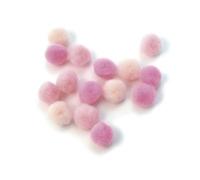 Rayher 7614000 Lot de 60 pompons 15 mm, en sachet, rose, assortis