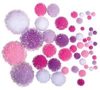 Rayher 76530000 Pompons métalliques, rose & blanc