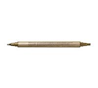 Rayher 7869306 Stylo Calligraphie Métallique, 2 Pointes DE 2 et 3,5 mm, Or, 1 Unité (Lot de 1), Gold, Doré