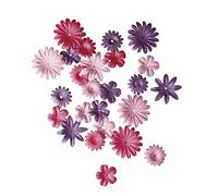Rayher 7895533 Fleurs en papier 36 pcs, 4 sortes, 1,5-2,5 cm, teintes roses