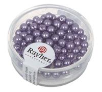 RAYHER 85 Perles en Verre Renaissance Lilas