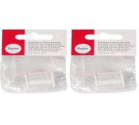Rayher 89300100 Fil Nylon, Blanc, 1 Bobine, 50 m, 0,27 cm ø, Non élastique, pour Perles Delicas, Perles de rocailles, Bijoux, décorations, suspensions de Noël (Lot de 2)