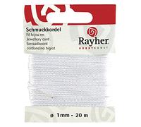 Rayher 8947302 Cordon pour Bijoux Blanc Ø 1 mm 20 m