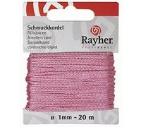 Rayher Cordon à bijoux 8947316 Rose Ø 1 mm – Carte sous blister 20 m