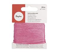 Rayher 8947316 Cordon à Bijoux Rose Ø 1 mm Carte sous Blister 20 m