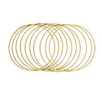 Rayher Anneaux en métal, doré, lot 10 pces, 15cm Ø, fil 3,5mm Ø, arts créatifs, floristique, décorations, mariage, cérémonies, capteurs de rêves, macramé, mobile-25217616, or