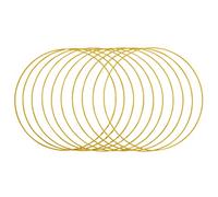 Rayher Anneaux en métal, doré, lot 10 pces, 30cm Ø, fil 3,5mm Ø, arts créatifs, floristique, décorations, mariage, cérémonies, capteurs de rêves, macramé, mobile-25218616, Or