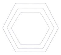 Rayher Anneaux en métal Hexagone assortis 1x 20cm-30cm, bte 3pcs blanc, 25219102
