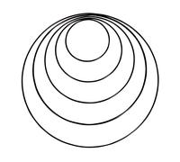 Rayher Anneaux en métal, noir, assortiment 5 pces., fil 3,5mm Ø, arts créatifs, floristique, décorations, mariage, cérémonies, capteurs de rêves, macramé, mobile-25216576