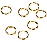 Rayher Anneaux fendus, Petits Anneaux Bijoux, 9 mm ø, Lot de 10, doré, 2224706