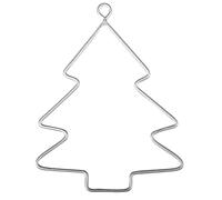 Rayher Arbre en fil de fer sapin de noël artificiel 6x7,5cm sct. 3 pcs, 24089000, Blanc