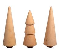 Rayher Arbres en bois déco de noël 2,9cm ø x7,8-8,5cm (H) 3pces nature, 46541505, Naturel