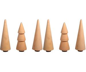 Rayher Arbres en bois déco de noël 2,9cm ø x7,8-8,5cm (H) 3pces nature, 46541505, Naturel (Lot de 2)
