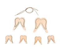 Rayher Assortiment d’ailes d’ange, 7 pces, bois naturel, FSC mix Credit, 4-7cm, arts créatifs, décorations, couronnes, Noël-46628505